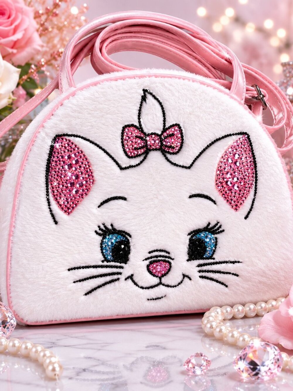 Hand Embellished Loungefly Disney Marie Crossbody Bag | Aristocats Plush Purse |